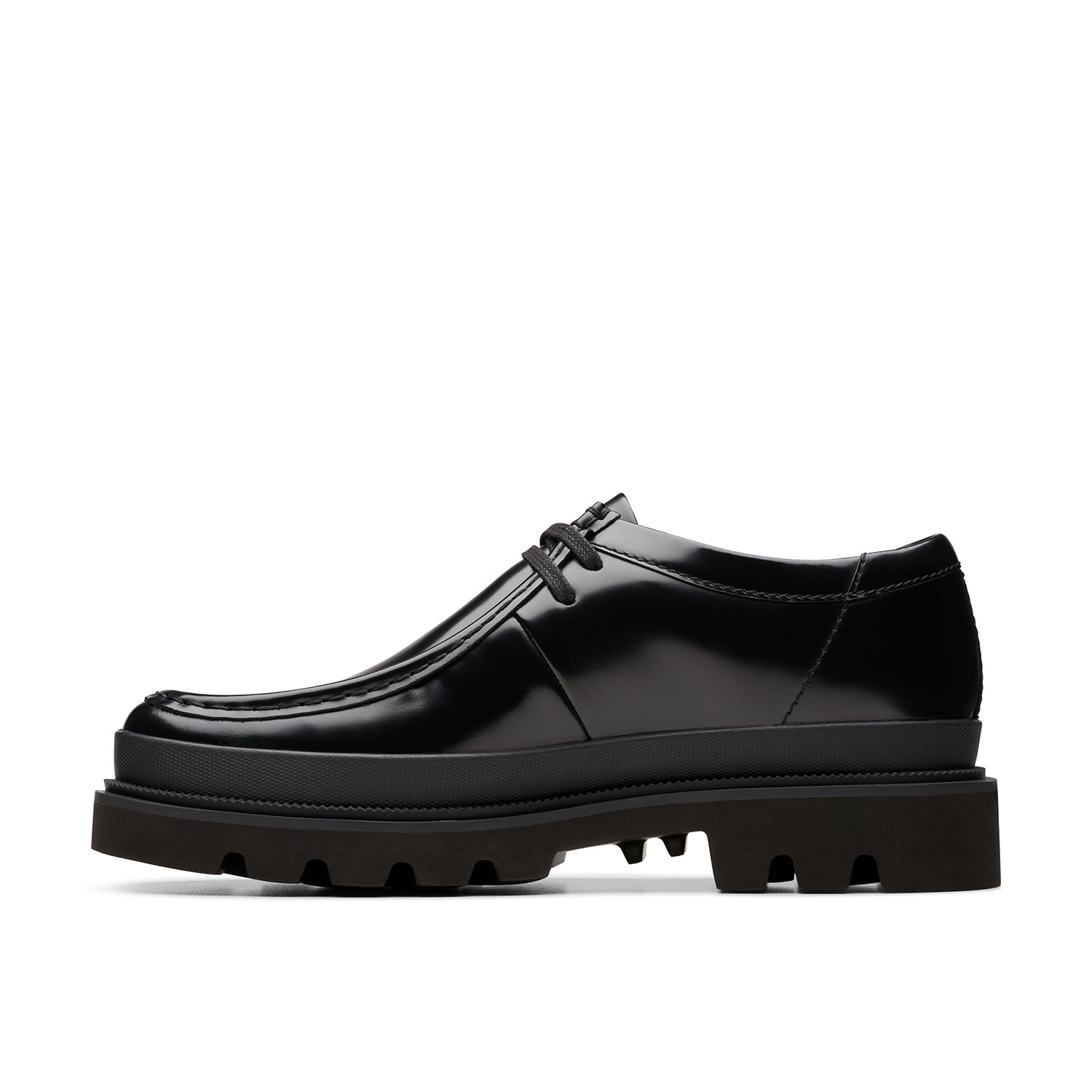 Mens - Badell Seam Black Hi Shine Leather