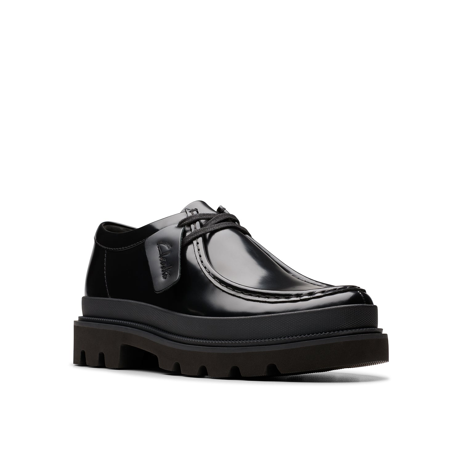 Mens - Badell Seam Black Hi Shine Leather