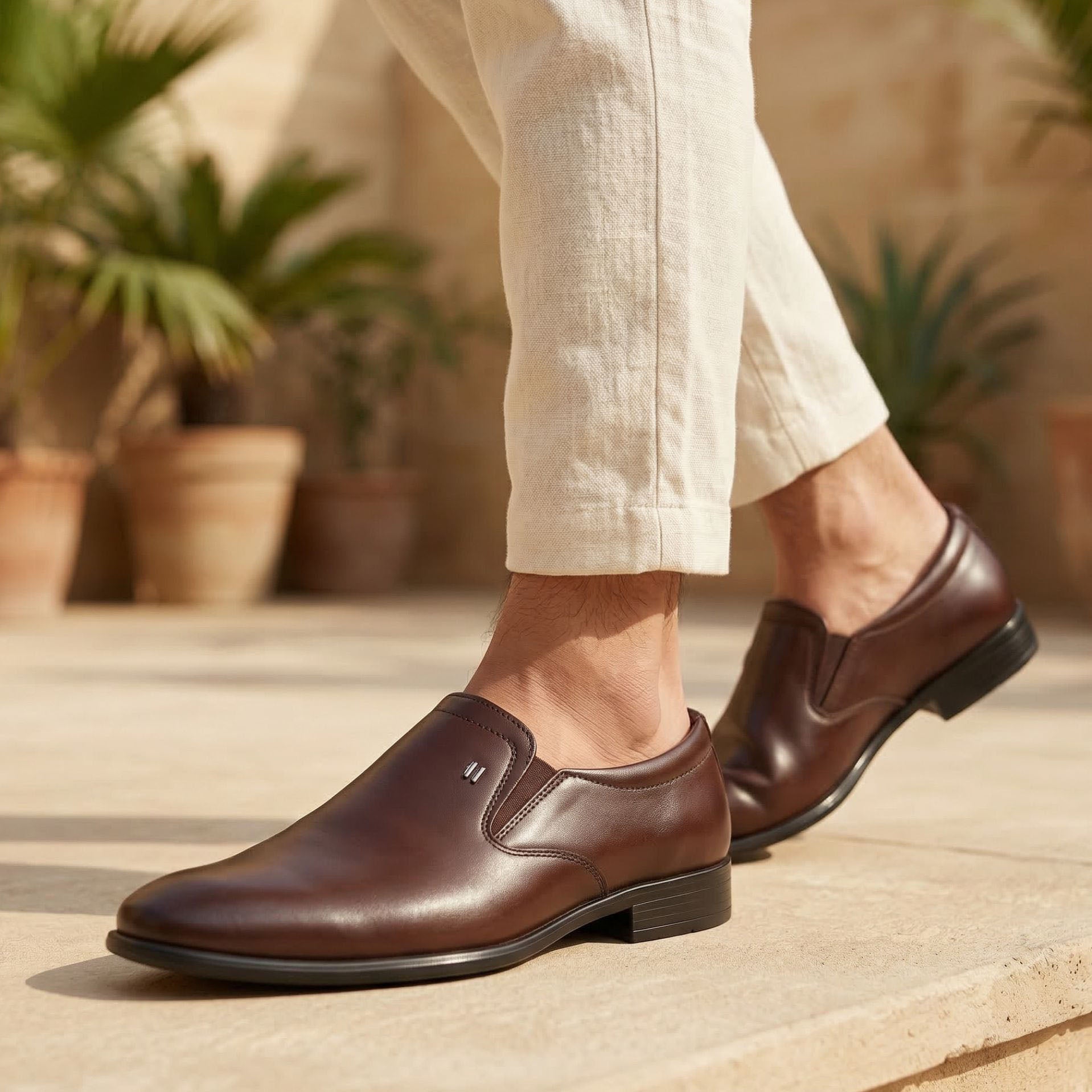 LEATHER SHOES - MSA-11 BROWN